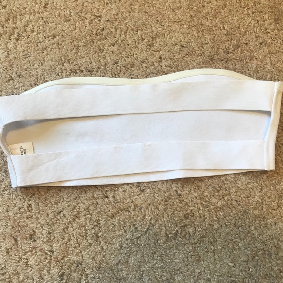 White Strapless Bandeau Bikini Top - Picture 2 of 3